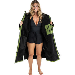 Dryrobe Vorauszahlung Lang Ã„rmel Ã„ndern Kleid V3 DR104V3 - Dunkel GrÃ¼n / Black